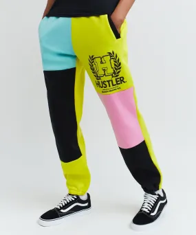Hustler Emblem Color Block Logo Jogger