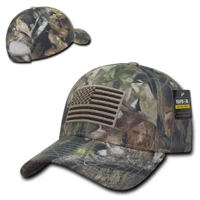 Hybricam Camouflage USA Flag Patch Structured Tactical Duty Hunting Caps Hats