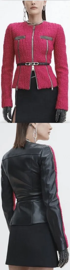 Hybrid Zip Moto Jacket