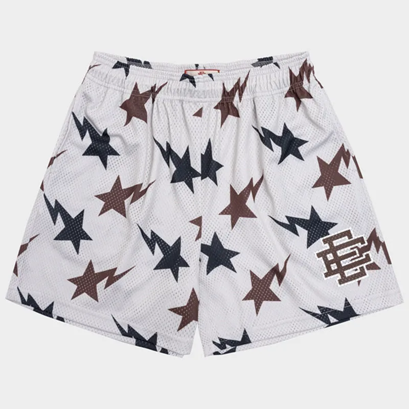 Hzori  Casual Sports Shorts Men's Summer Mesh Breathable Knee  Pants  Beach Shorts
