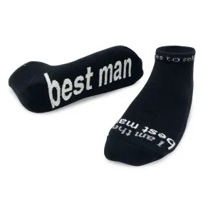 I am the best man™ black low-cut socks