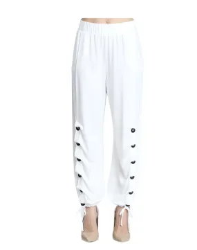 IC Collection Button Detailed Harem Pant in Ivory - 6900P-IV - Sizes L - XXL