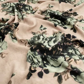 Ice Wash Prints Design-707 Grey Flowers on Latte
