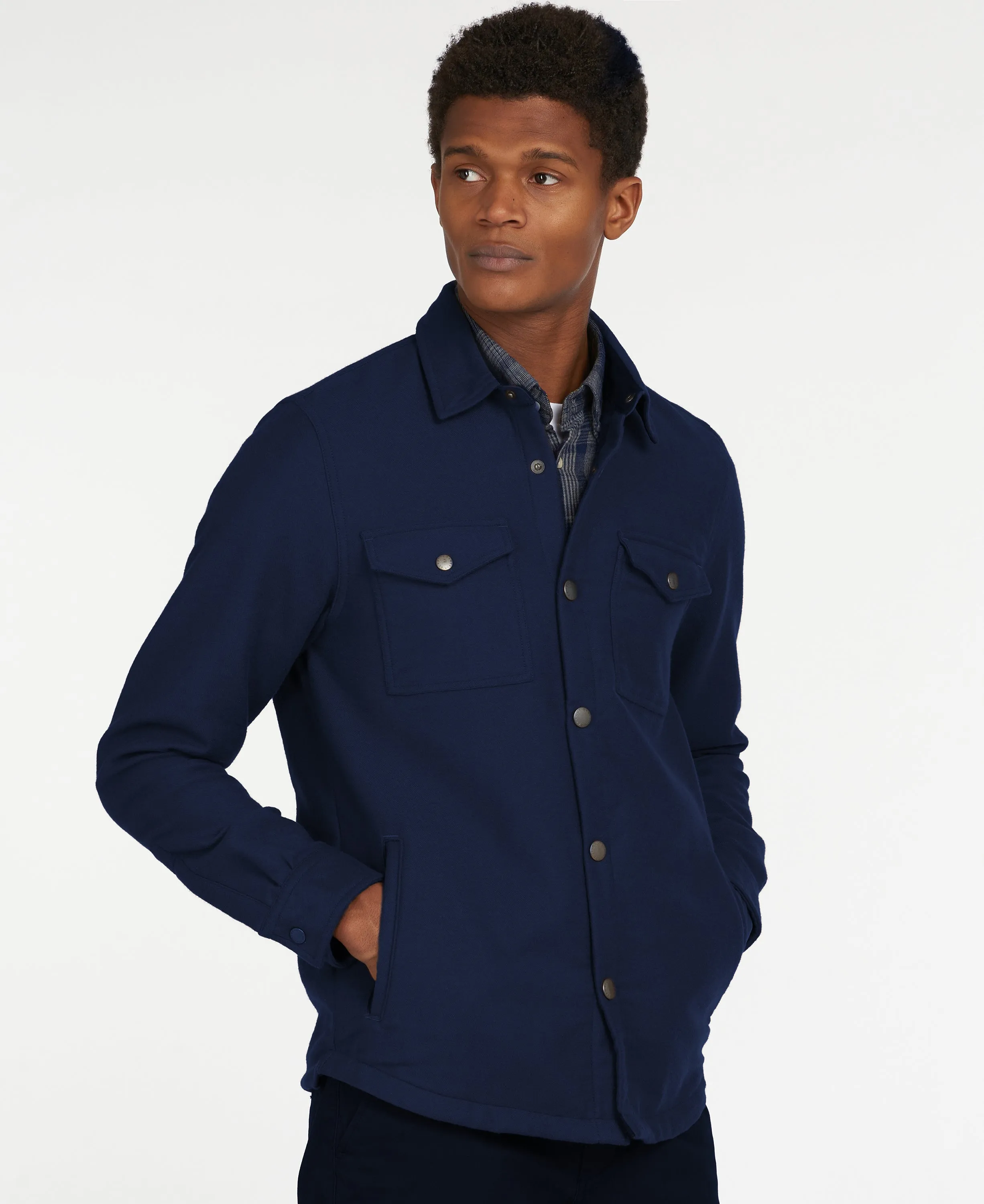 ID24634-Barbour Navy Carrbridge Overshirt