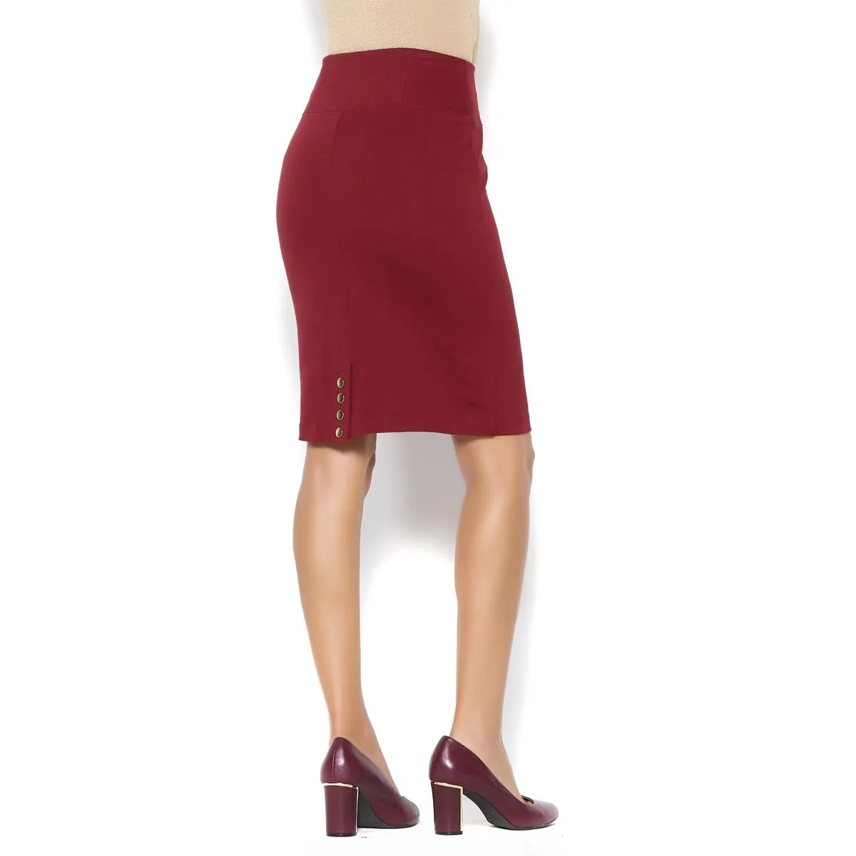 IMAN Global Chic Touch of Gold Power Ponte Slimming Skirt