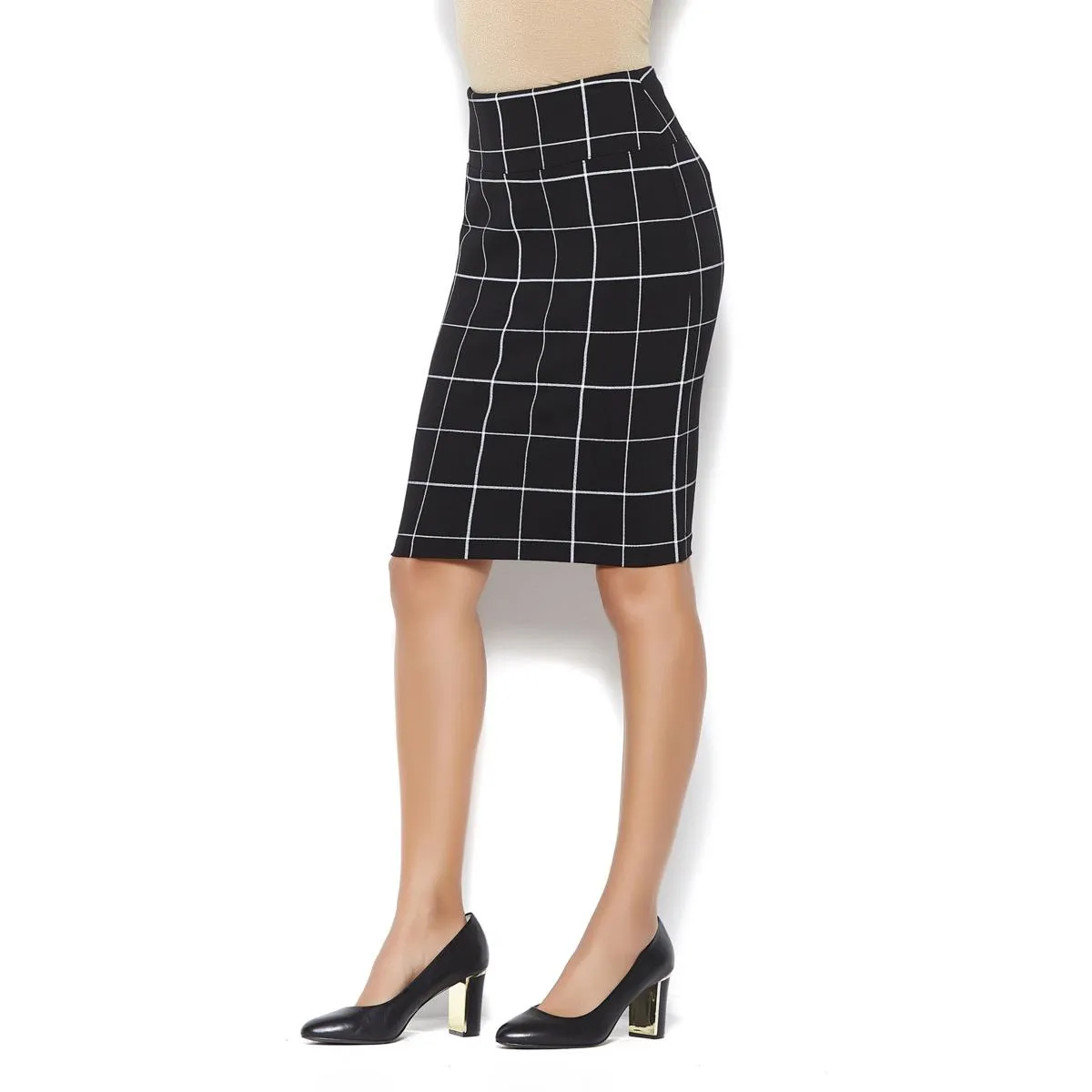 IMAN Global Chic Touch of Gold Power Ponte Slimming Skirt