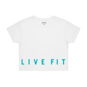 Impact Crop Tee - White / Teal
