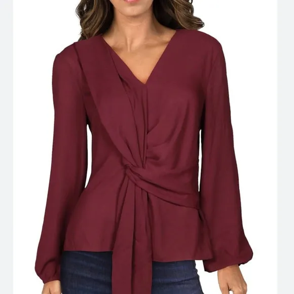 INC International Concepts Women's Drape-Front Top