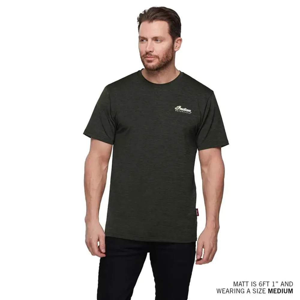Indian Motorcycle  Mens Established Script Athlete T-Shirt Tee Comfortable Khaki