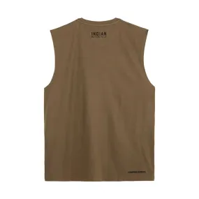 Indian Motorcycle  Polaris Mens Stencil Block Icon Tank Casual Lightweight Comfortable