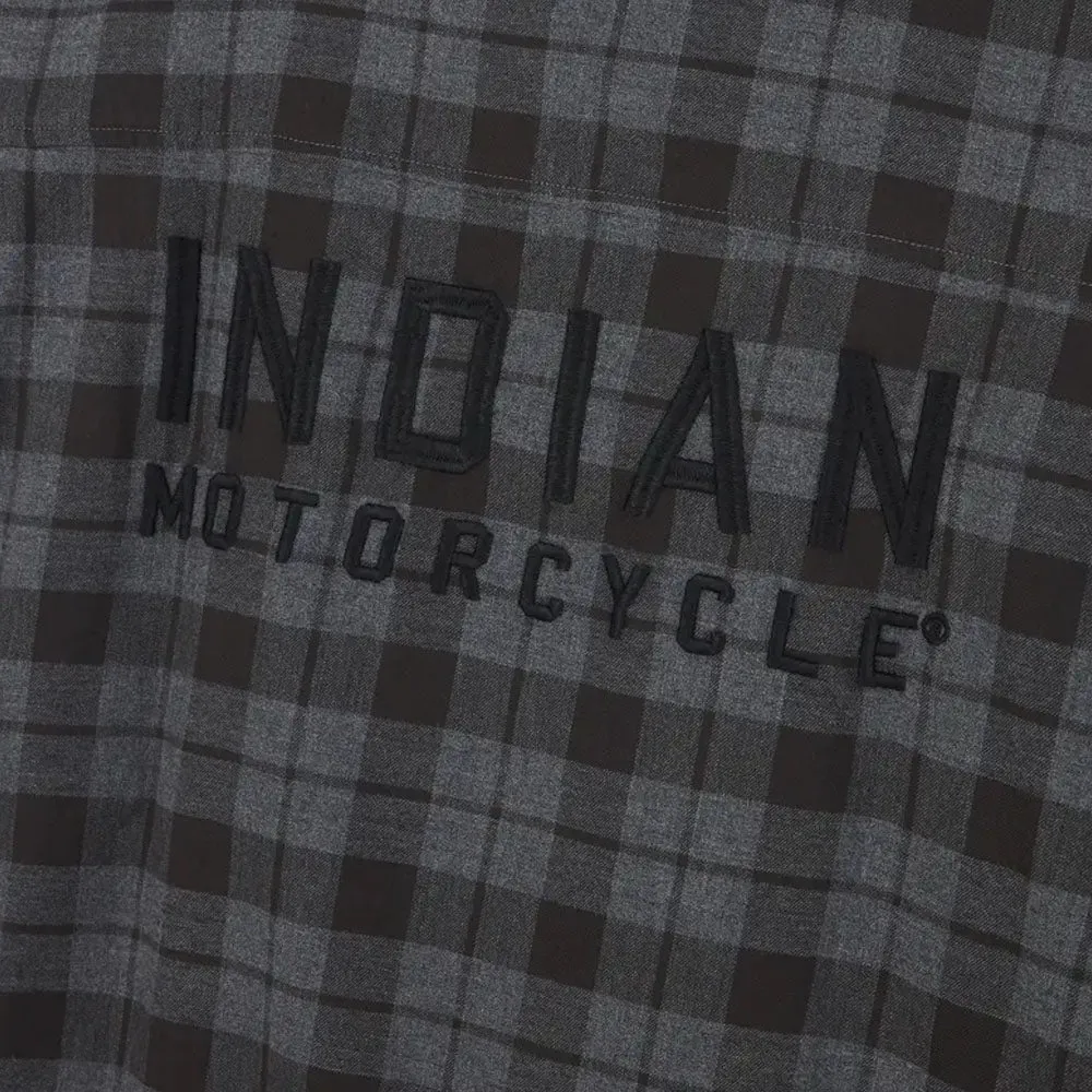 Indian Motorcycle  Womens Chicago Plaid Shirt Durable Comfortable Cotton Black