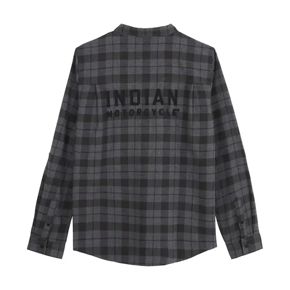 Indian Motorcycle  Womens Chicago Plaid Shirt Durable Comfortable Cotton Black