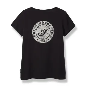 Indian Motorcycle  Womens I Icon Print T-Shirt Tee Lightweight Comfortable Black