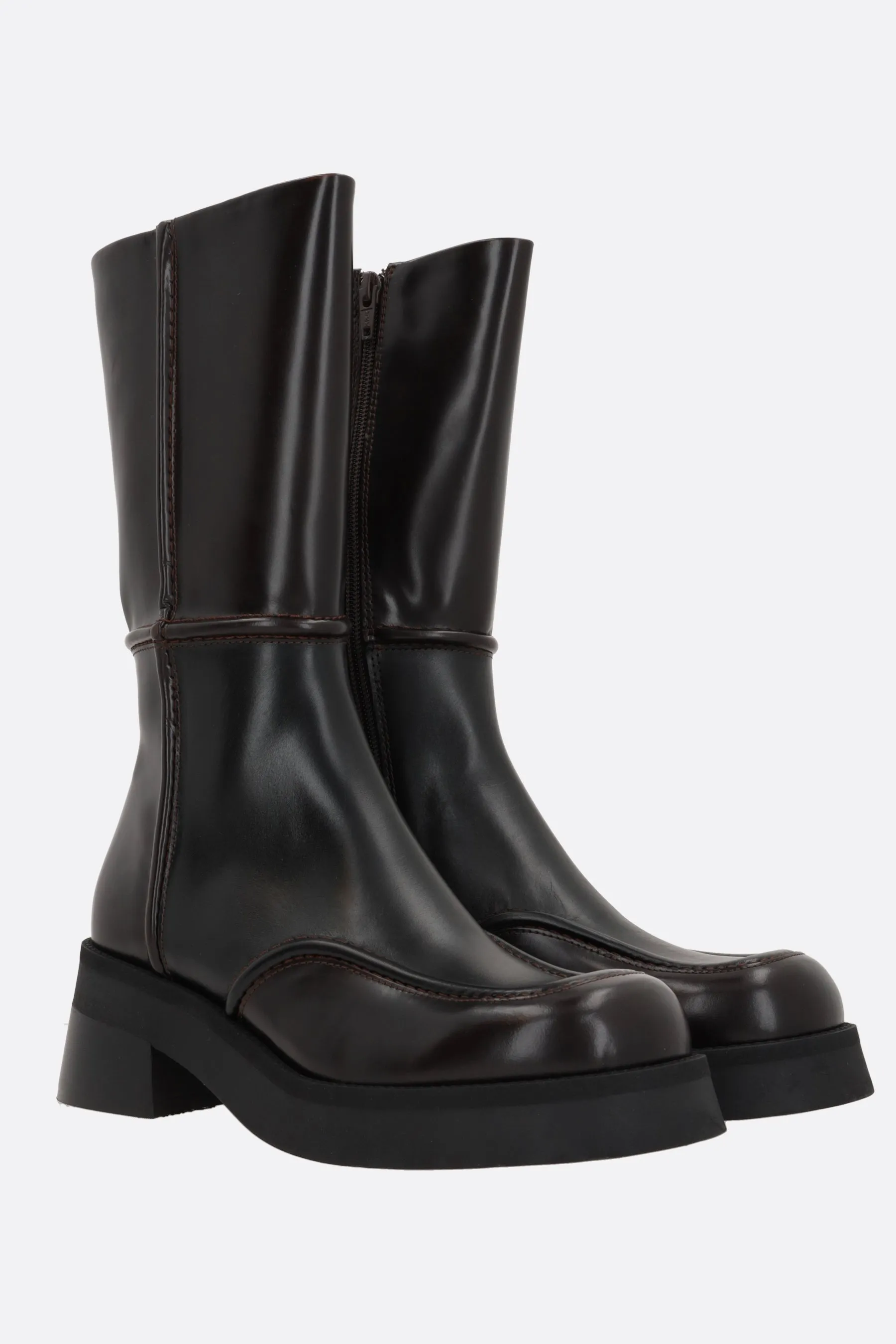 Inne brushed leather ankle boots
