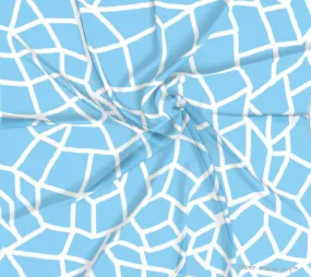 Insook Hwang's Art_Scarves_Net#2_white line_light blue#1