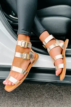 Into The Arena Strappy Gladiator Sandals (Champagne)