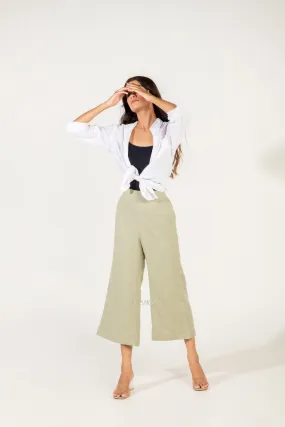IRA LINEN PASTEL GREEN PANTS