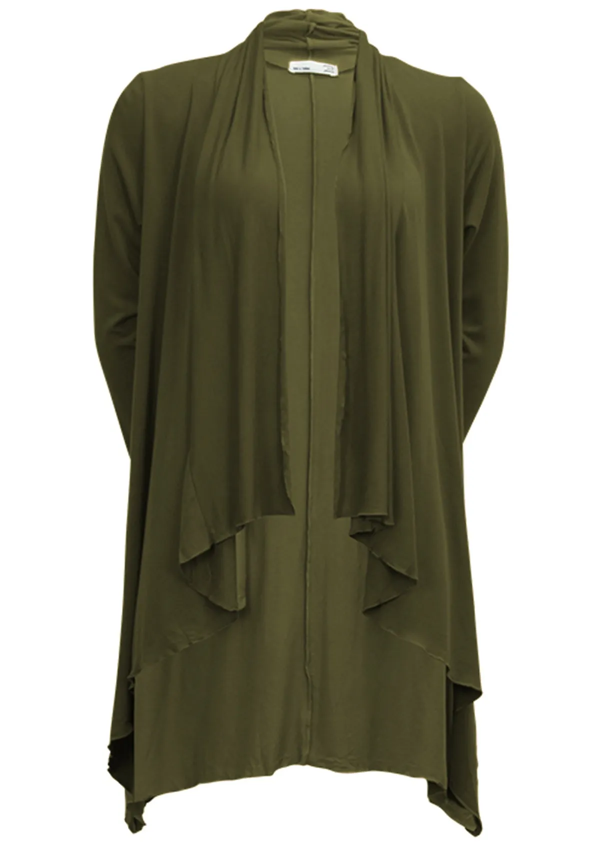 Irregular Hem Stretch Cardi Olive