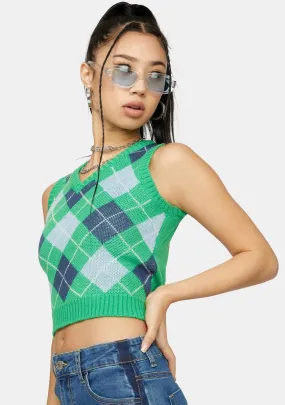 Isle Edge Of Heaven Cropped Argyle Vest