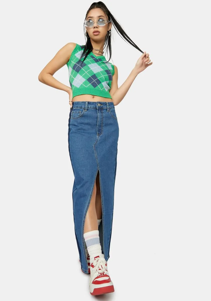 Isle Edge Of Heaven Cropped Argyle Vest