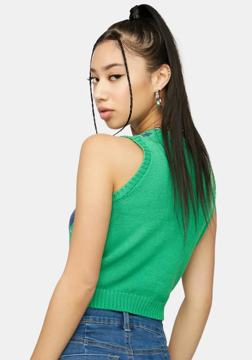 Isle Edge Of Heaven Cropped Argyle Vest