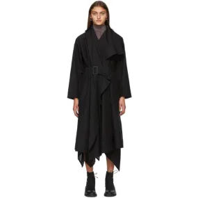 Issey Miyake Black Paper Like Tricot Coat
