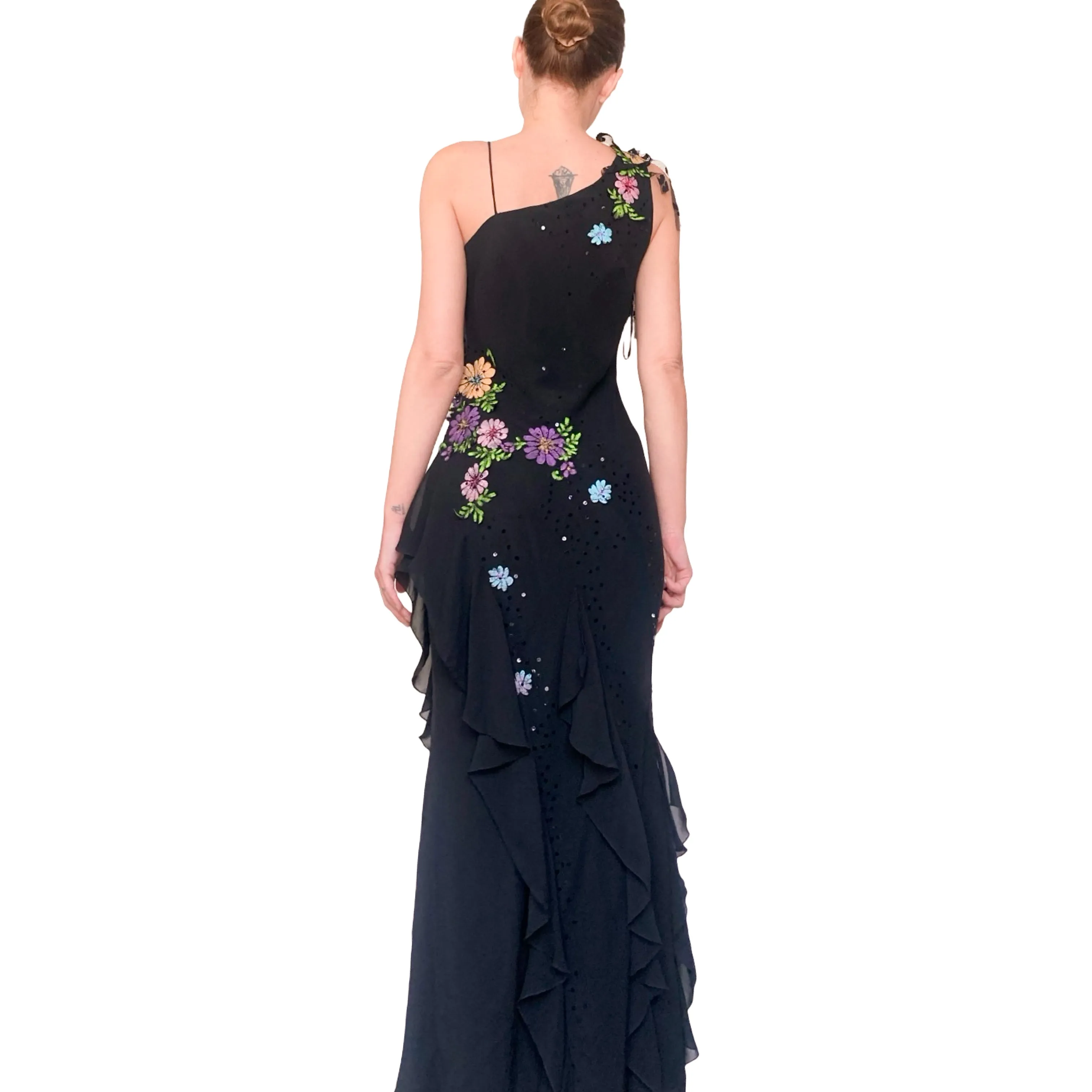 Italian Designer 2000s asymmetrical silk dress