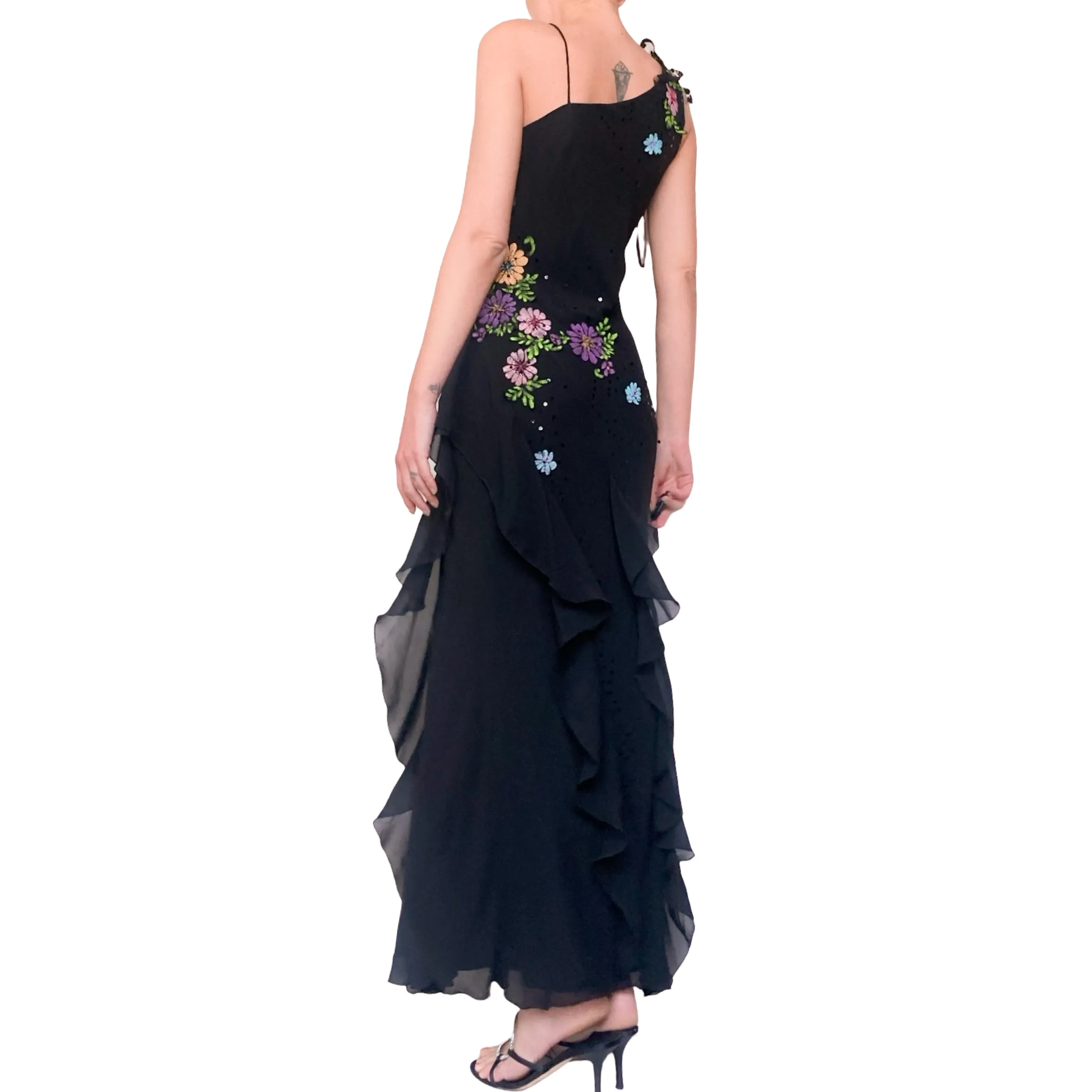 Italian Designer 2000s asymmetrical silk dress