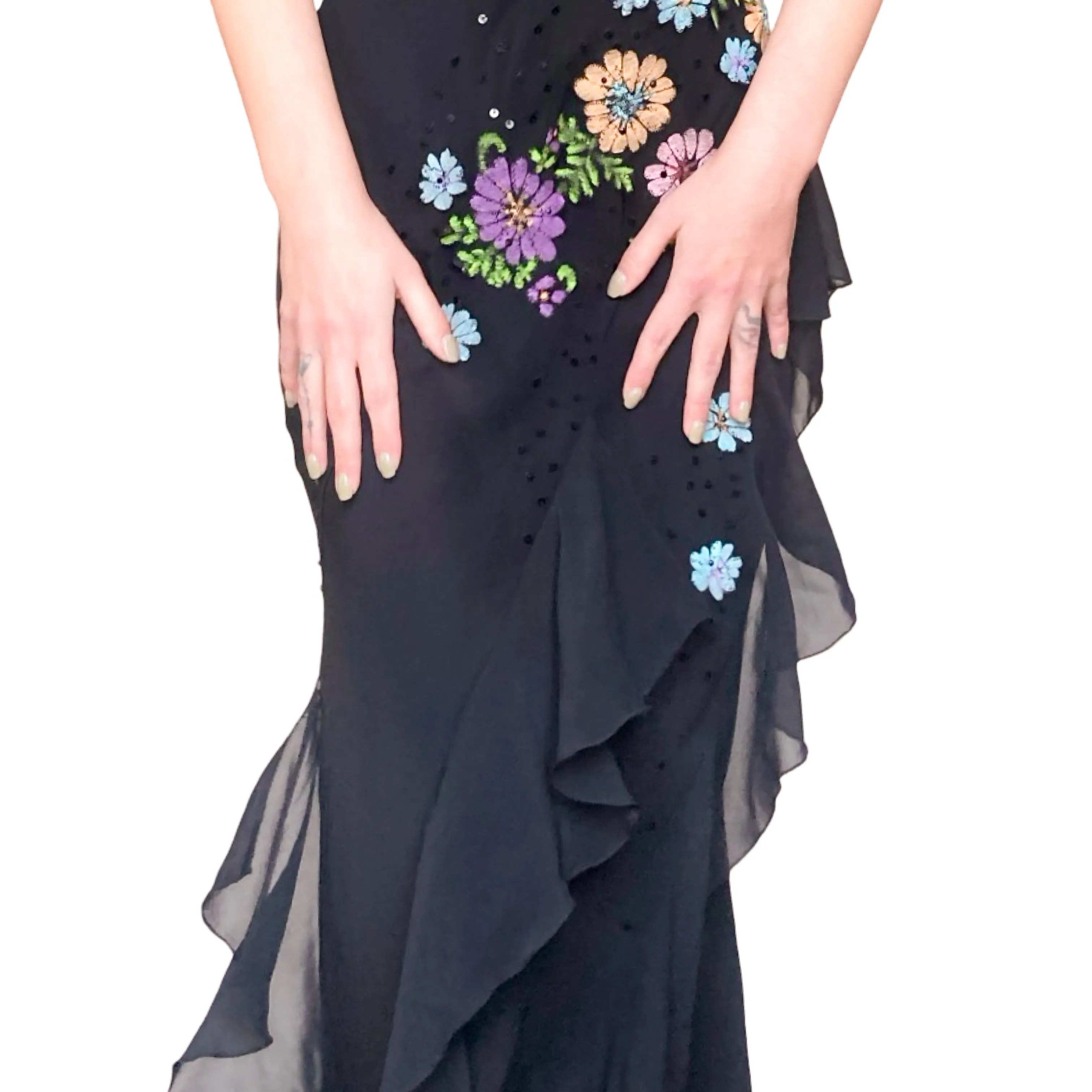 Italian Designer 2000s asymmetrical silk dress