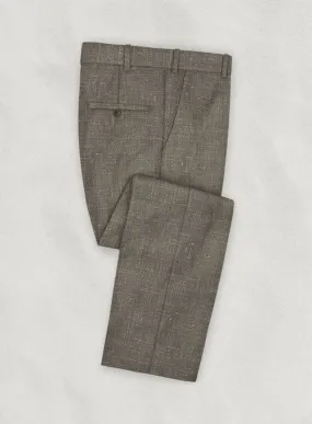 Italian Murano Brown Wool Linen Pants
