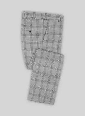 Italian Murano Sageo Gray Wool Linen Silk Pants