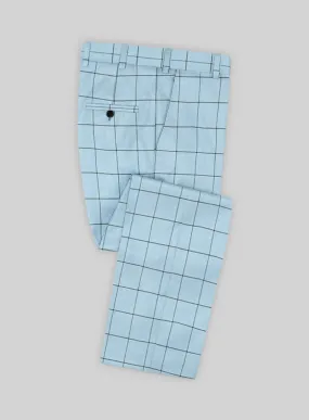 Italian Murano Vanzo Blue Wool Linen Silk Pants