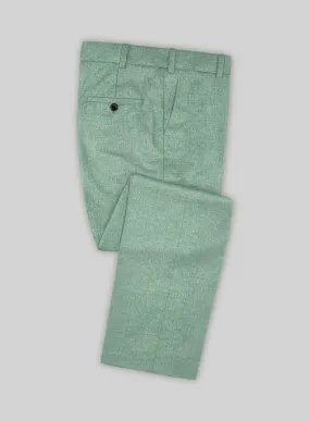 Italian Squito Bettle Green Wool Pants