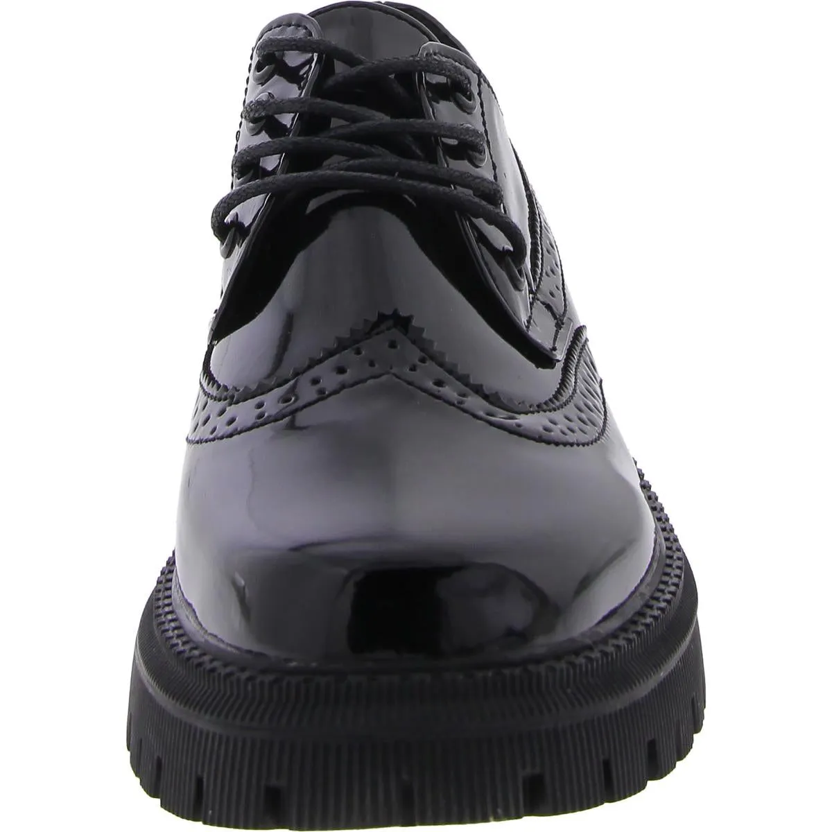 IUY Womens Patent Lugged Sole Oxfords