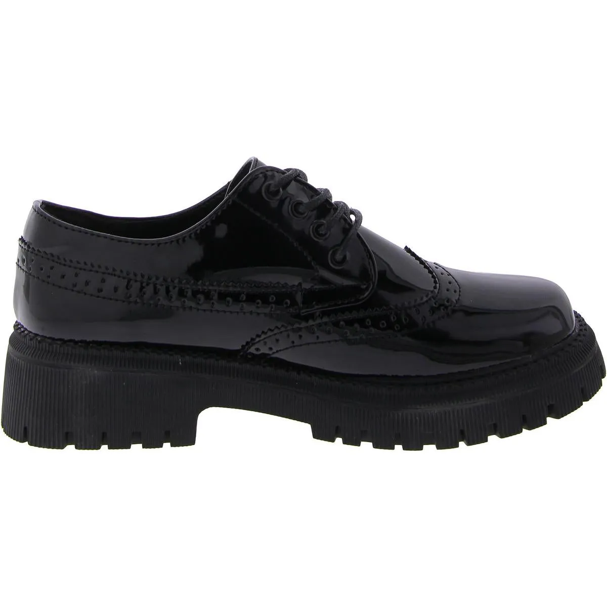 IUY Womens Patent Lugged Sole Oxfords