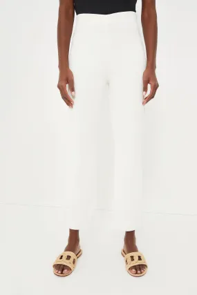 Ivory Compression Knit Ashford Pants