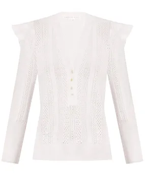 Ivory Kirka Henley Knit Top