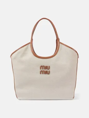 Ivy Large leather-trimmed canvas tote bag