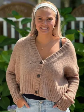 Jac Cropped Cardi Chunky V-Line