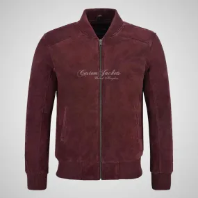 JACK Maroon Suede Bomber Jacket Varsity Suede Jacket