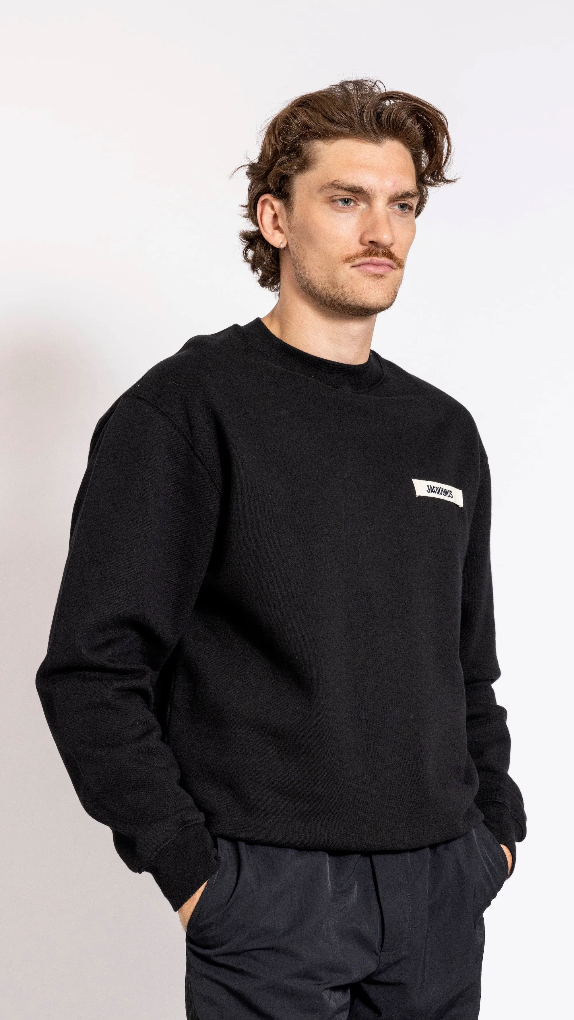 JACQUEMUS BLACK "LE SWEATSHIRT GROSGRAIN" SWEATSHIRT