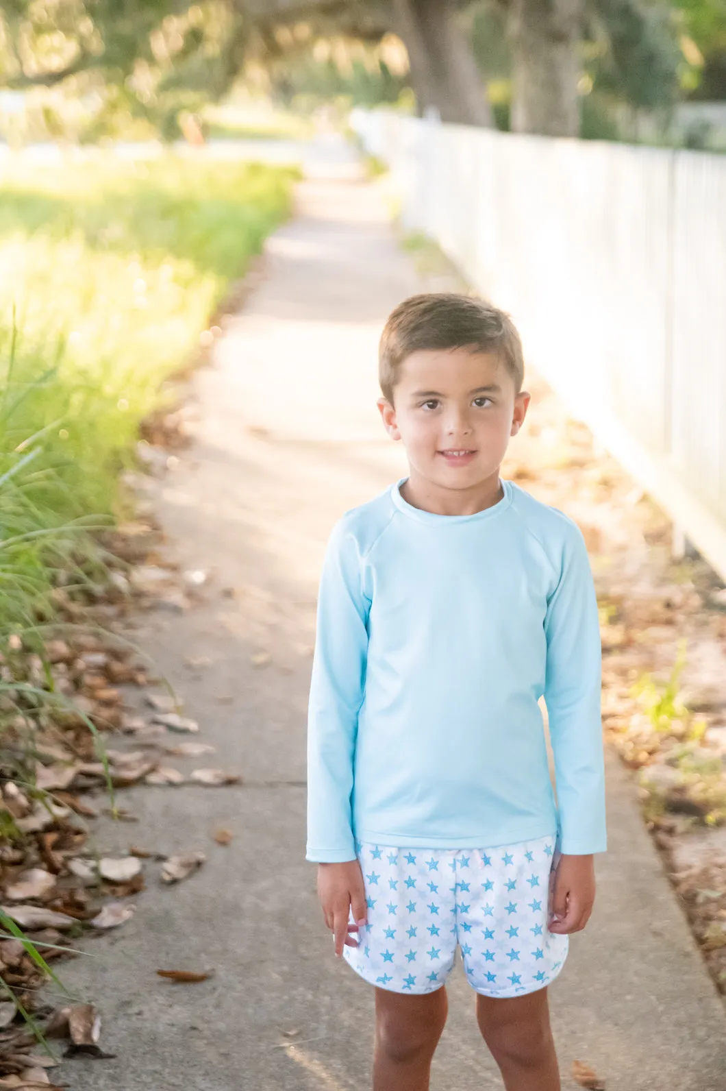 James & Lottie Starfish Swim Trunks in Blue