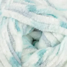 James C Brett Flutterby Chunky - B41 - Grey Aqua Spot - 100g Chenille Plush