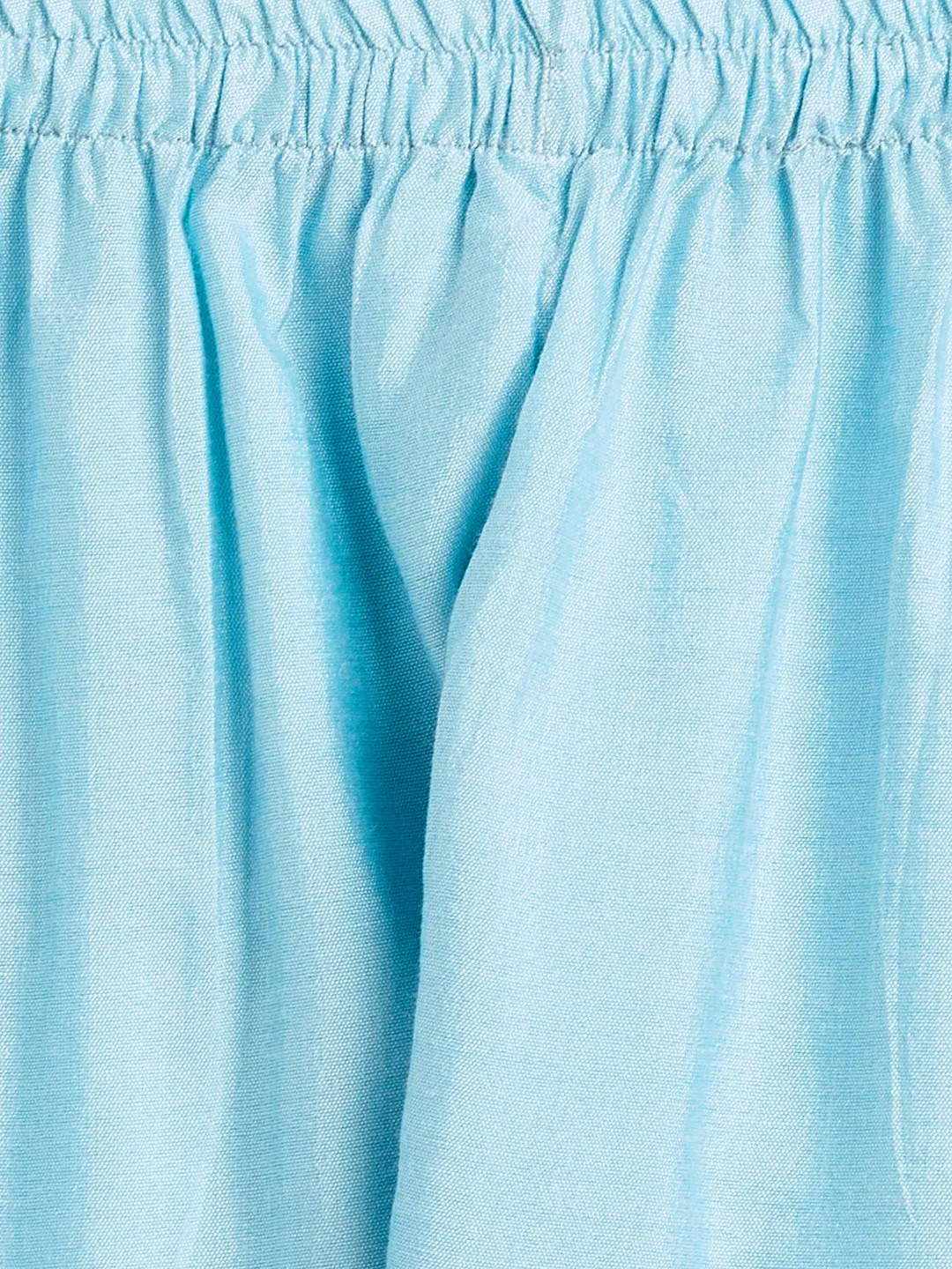 Jashvi SISHU Girls' Aqua Blue Viscose Kurta And Straight Pant Set
