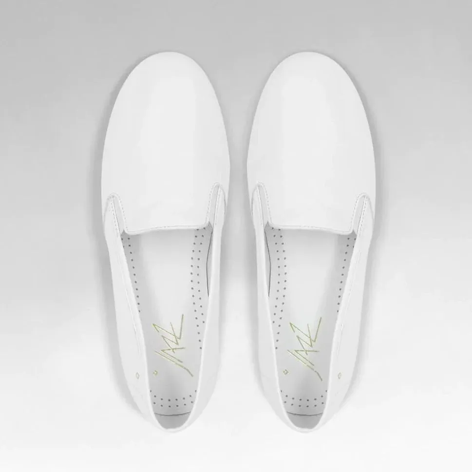 Jazz Leather Slip On: White