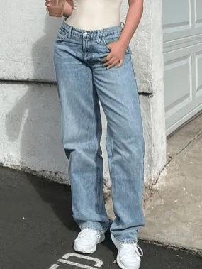 Jean boyfriend classique délavé moyen