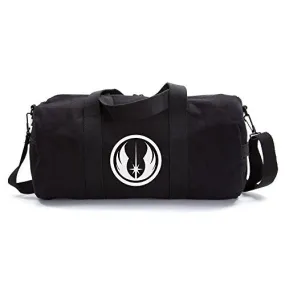 Jedi Order Logo Sport Heavyweight Canvas Duffel Bag in Black& White, Large