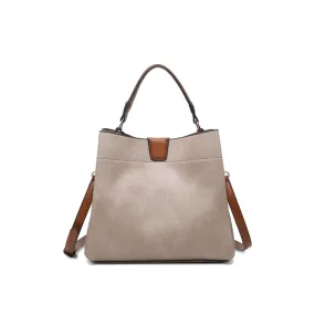 JEN & CO TATI SATCHEL WARM GRAY