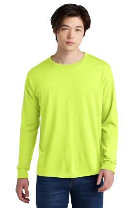 Jerzees® Dri-Power® 100% Polyester Long Sleeve T-Shirt - Safety Green