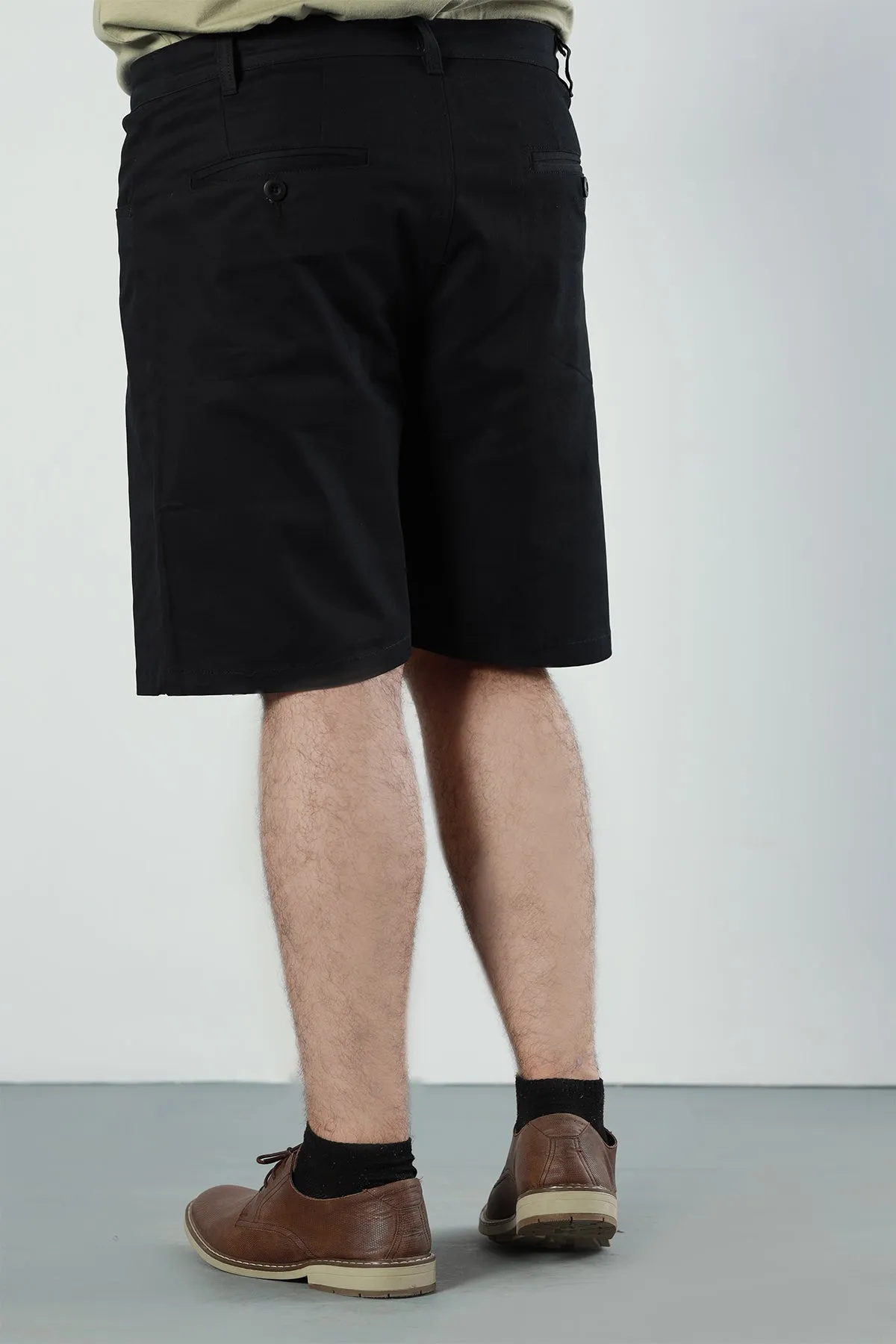 Jet Black Chino Shorts (Plus Size) - P22 - MSH041P